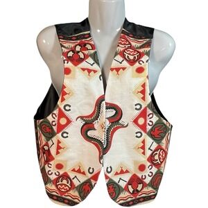 Vintage Vest Women's Lined Southwest Native American Chaleco Frontier Oasis USA‎